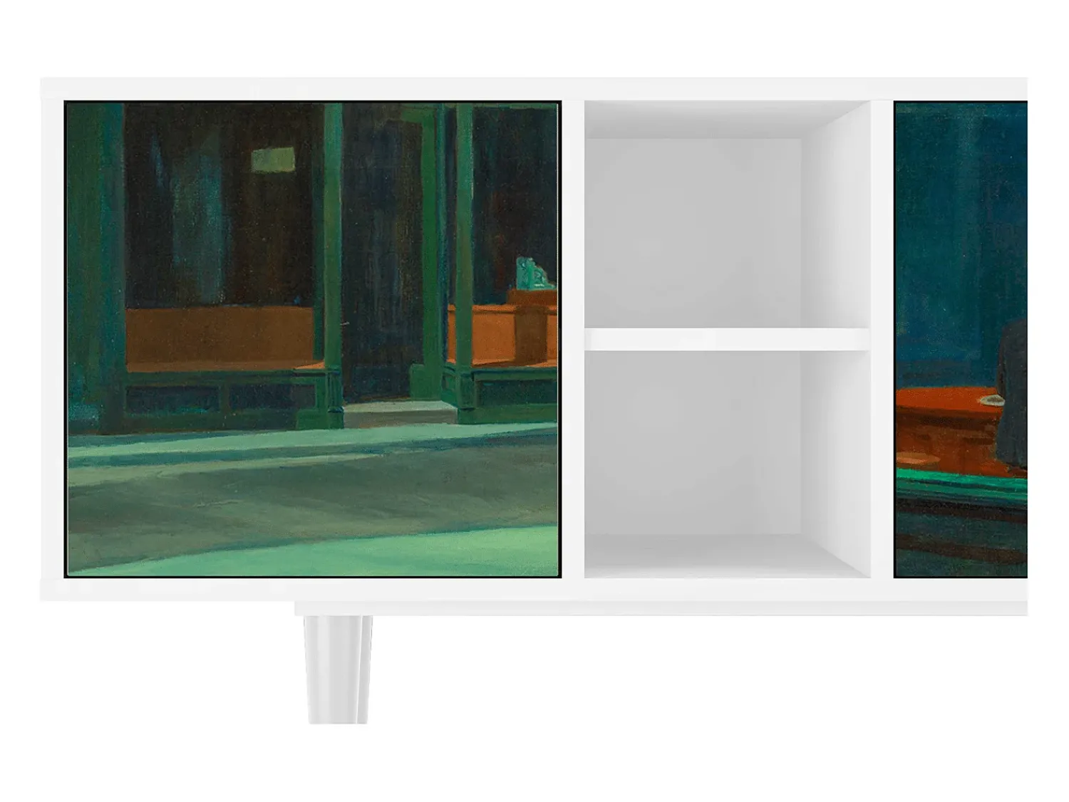 Clearance Mueble de TV - 150х69х41 cm - T5 - Nighthawks by Hopper, Branco Bege