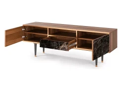 Móvel De Tv* Mueble de TV - 170х59х41 cm - T6 - Night Abyss, Nogueira Castanho