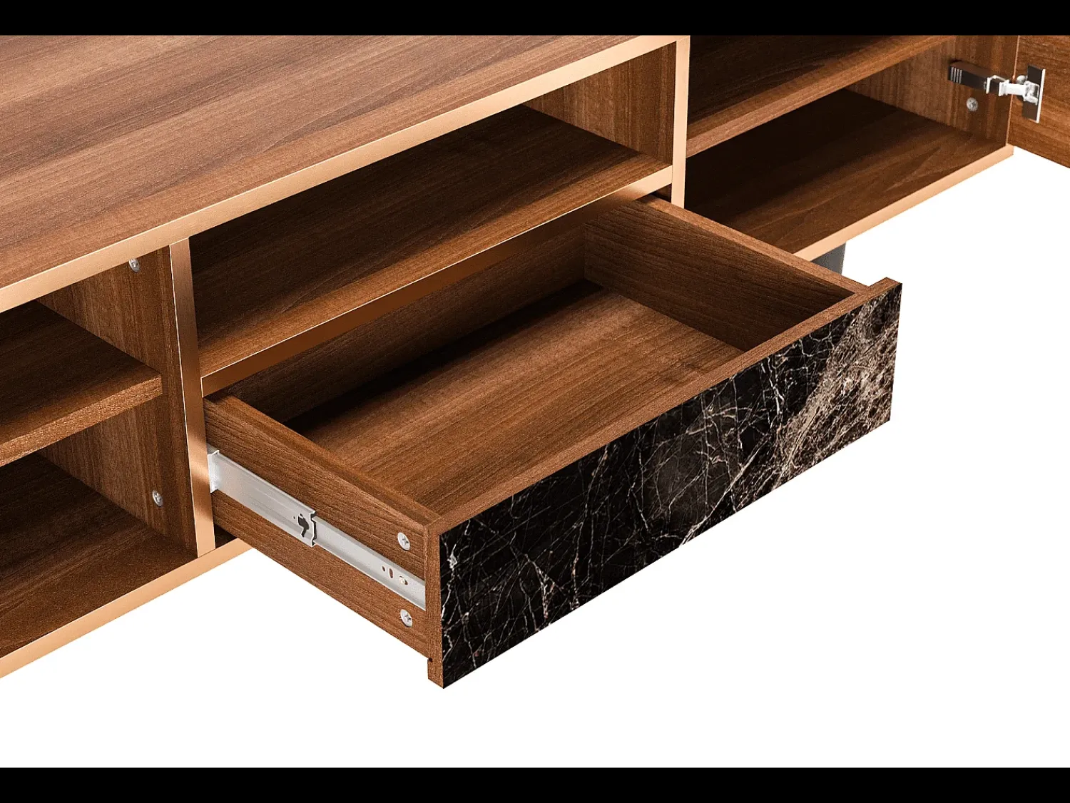 Móvel De Tv* Mueble de TV - 170х59х41 cm - T6 - Night Abyss, Nogueira Castanho