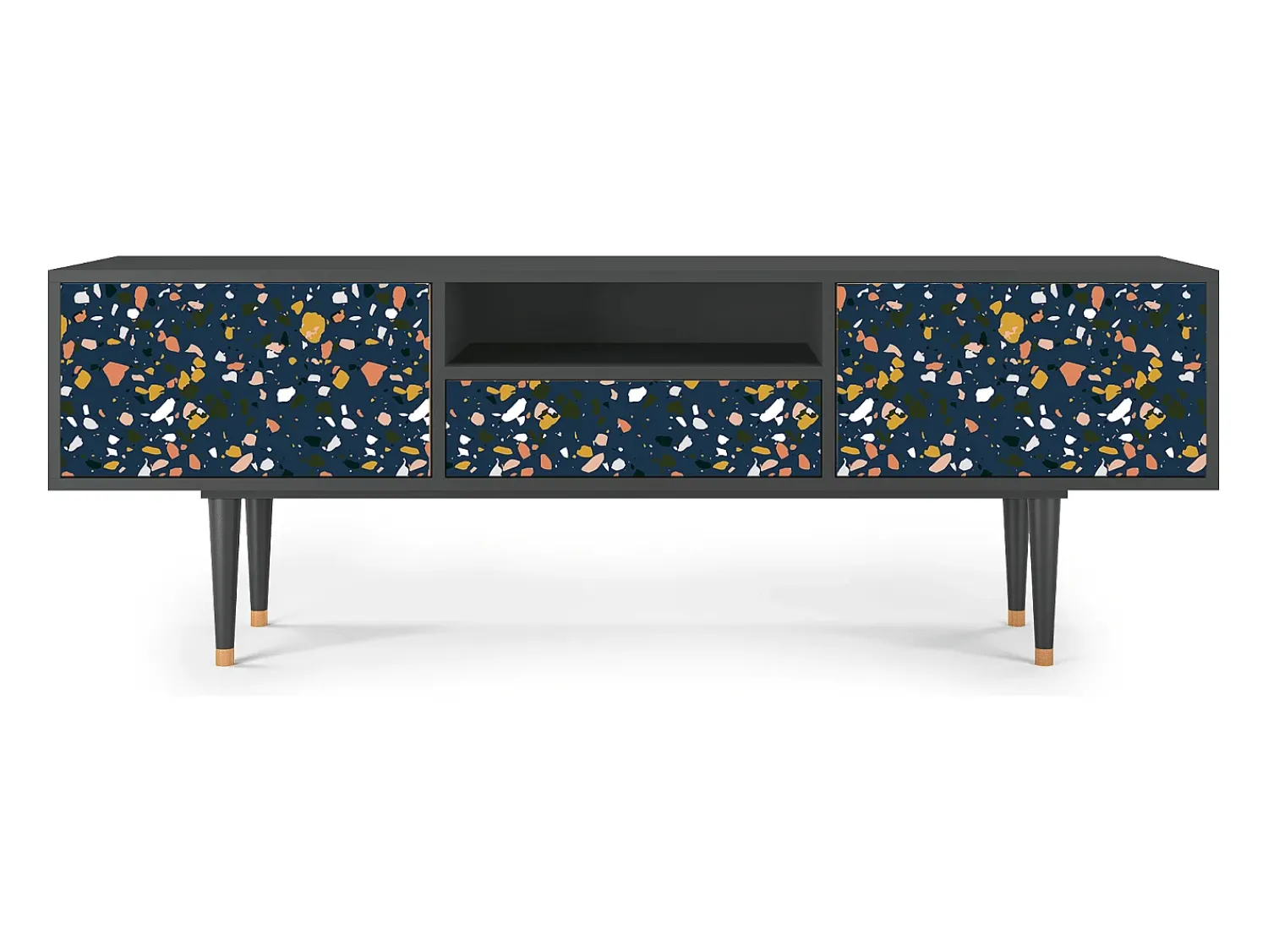 Móvel De Tv| Mueble de TV - 170х59х41 cm - T6 - Night Sky Langhterns, Antracite Cinza antracite