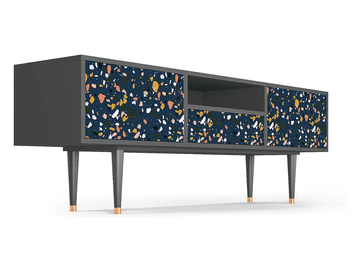 Móvel De Tv| Mueble de TV - 170х59х41 cm - T6 - Night Sky Langhterns, Antracite Cinza antracite