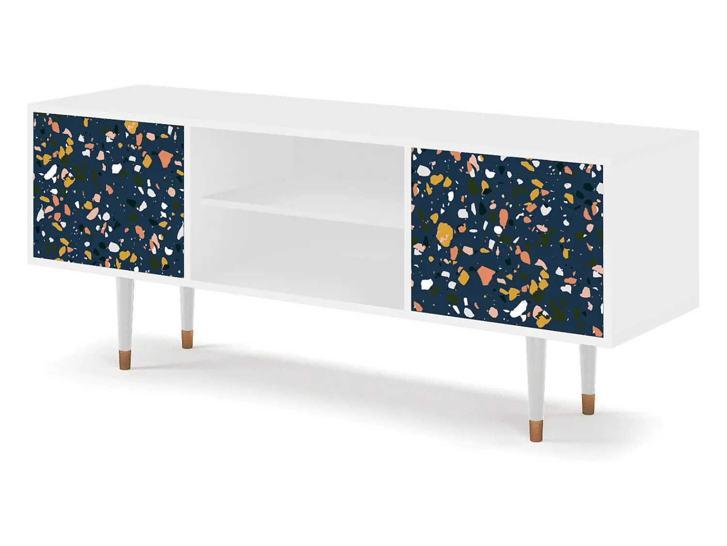 New Mueble de TV - 170х69х48 cm - T2 - Night Sky Langhterns, Branco Bege