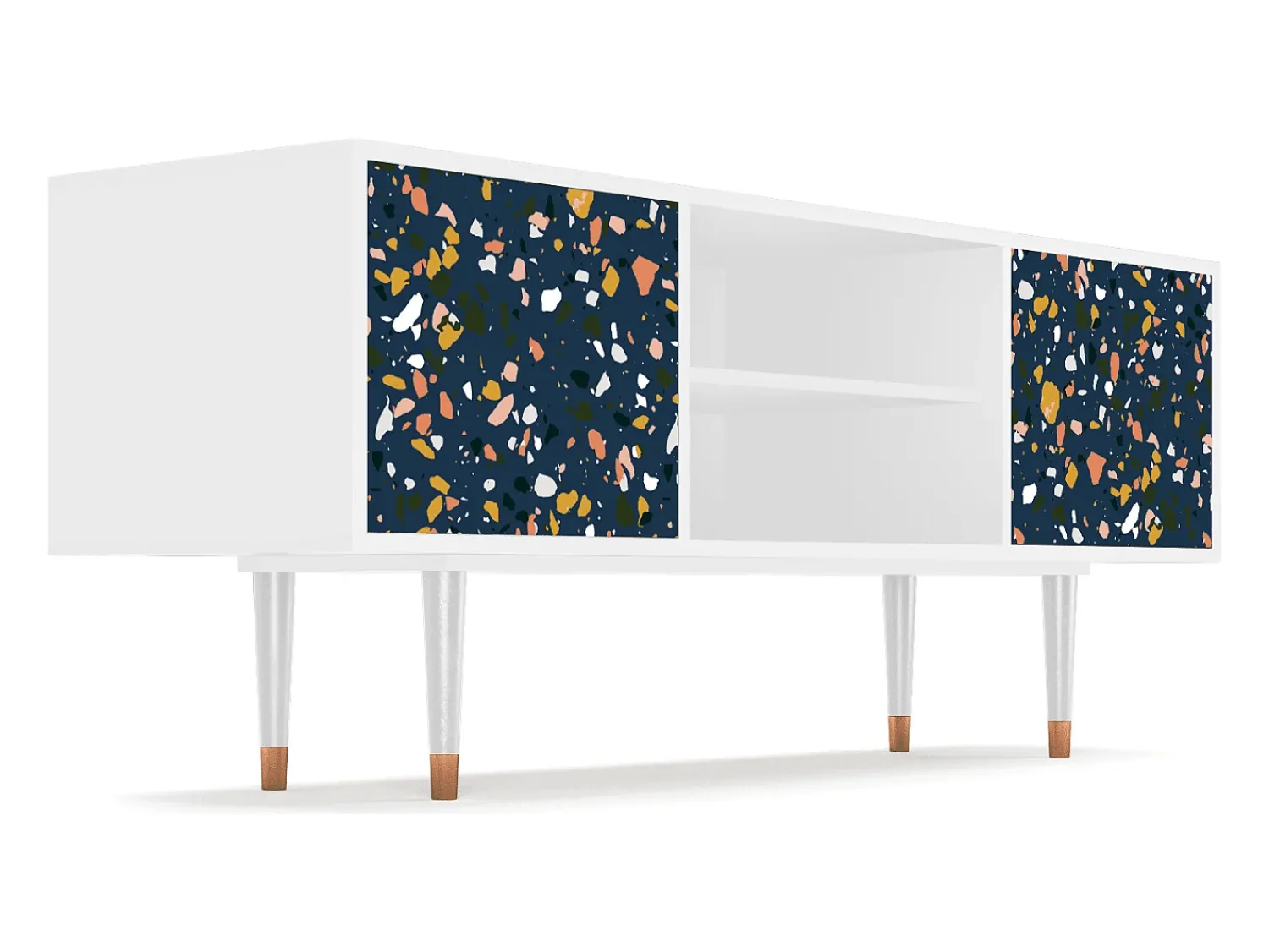 New Mueble de TV - 170х69х48 cm - T2 - Night Sky Langhterns, Branco Bege