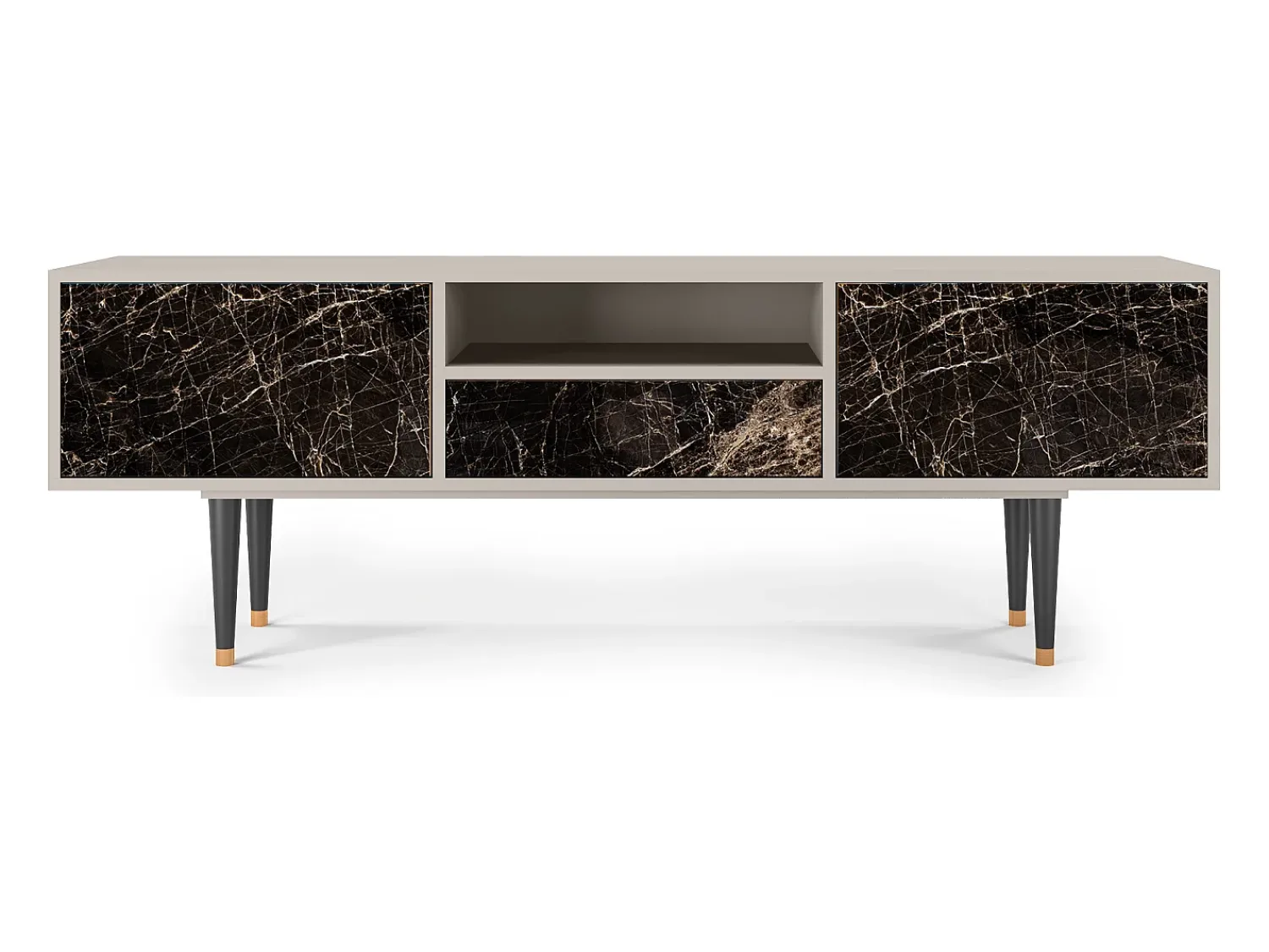Móvel De Tv| Mueble de TV - 170х59х41 cm - T6 - Night Abyss, Areia Bege