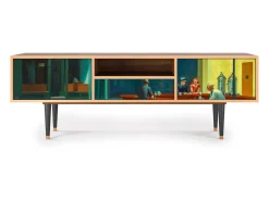 Móvel De Tv| Mueble de TV - 170х59х41 cm - T6 - Nighthawks by Hopper, Nogueira Castanho