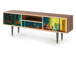 Móvel De Tv| Mueble de TV - 170х59х41 cm - T6 - Nighthawks by Hopper, Nogueira Castanho