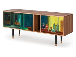 Móvel De Tv* Mueble de TV - 170х69х48 cm - T1 - Nighthawks by Hopper, Nogueira Castanho