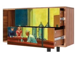 Móvel De Tv* Mueble de TV - 170х69х48 cm - T1 - Nighthawks by Hopper, Nogueira Castanho