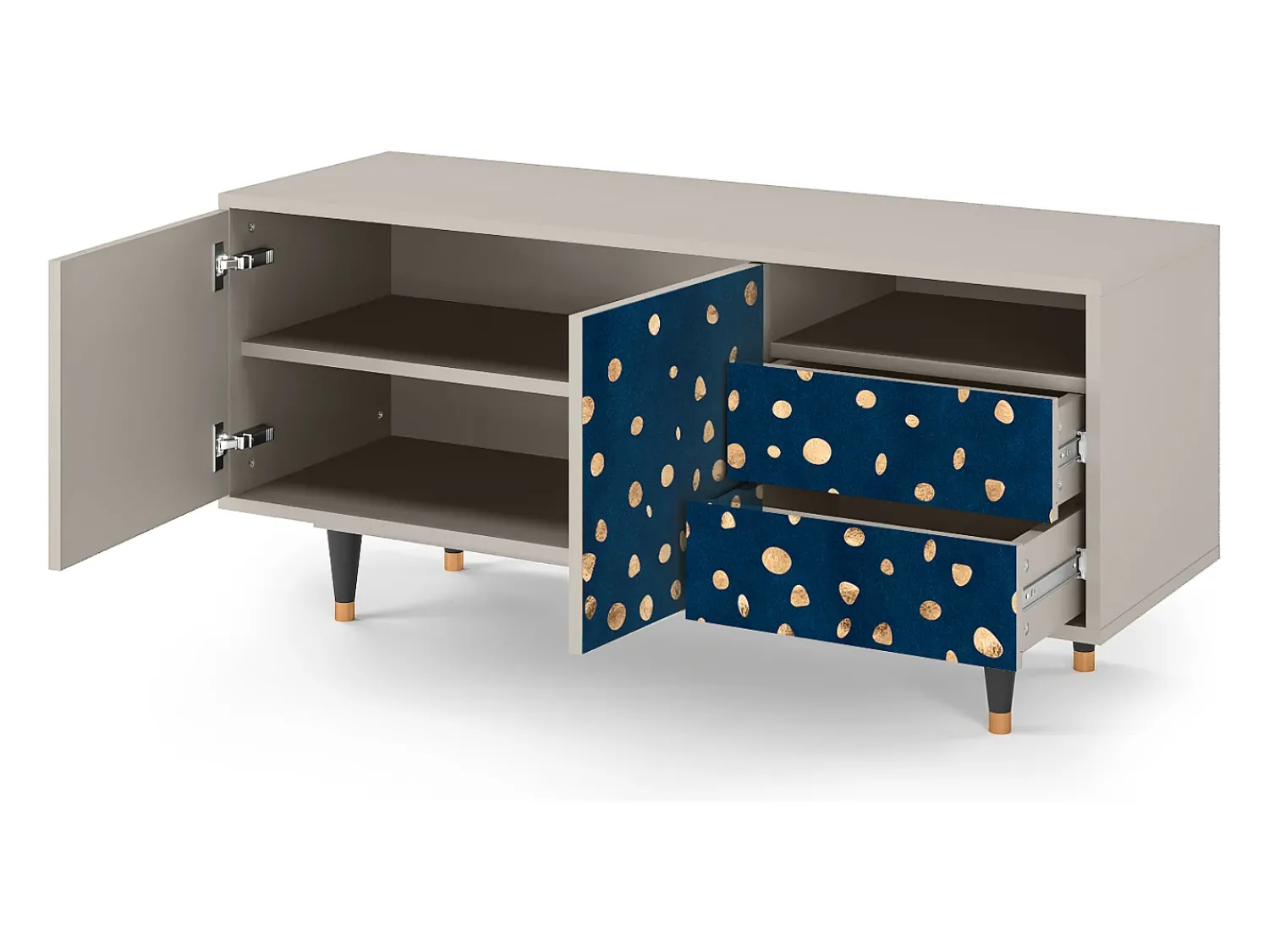 Móvel De Tv| Mueble de TV - 125х56х41 cm - T7 - Night Skies, Areia Bege