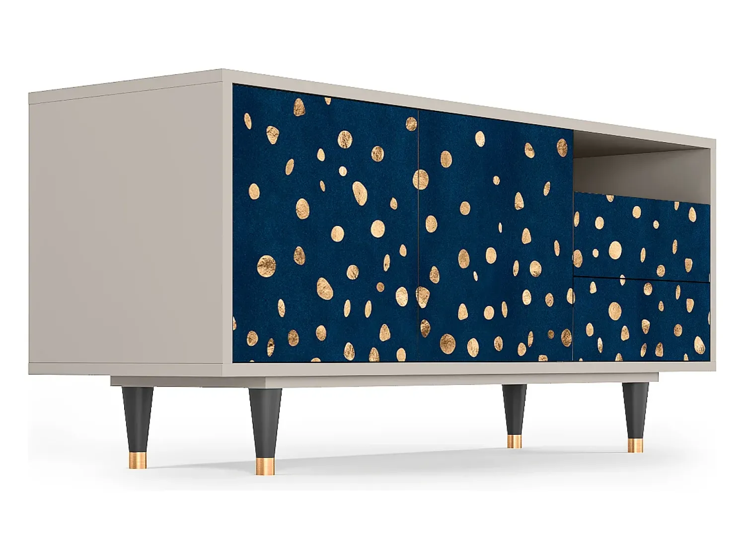 Móvel De Tv| Mueble de TV - 125х56х41 cm - T7 - Night Skies, Areia Bege