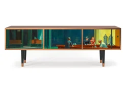 Móvel De Tv* Mueble de TV - 170х59х48 cm - T4 - Nighthawks by Hopper, Nogueira Castanho