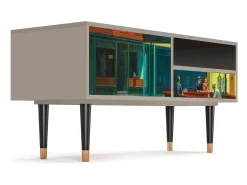 Móvel De Tv* Mueble de TV - 115х59х48 cm - T3 - Nighthawks by Hopper, Areia Bege