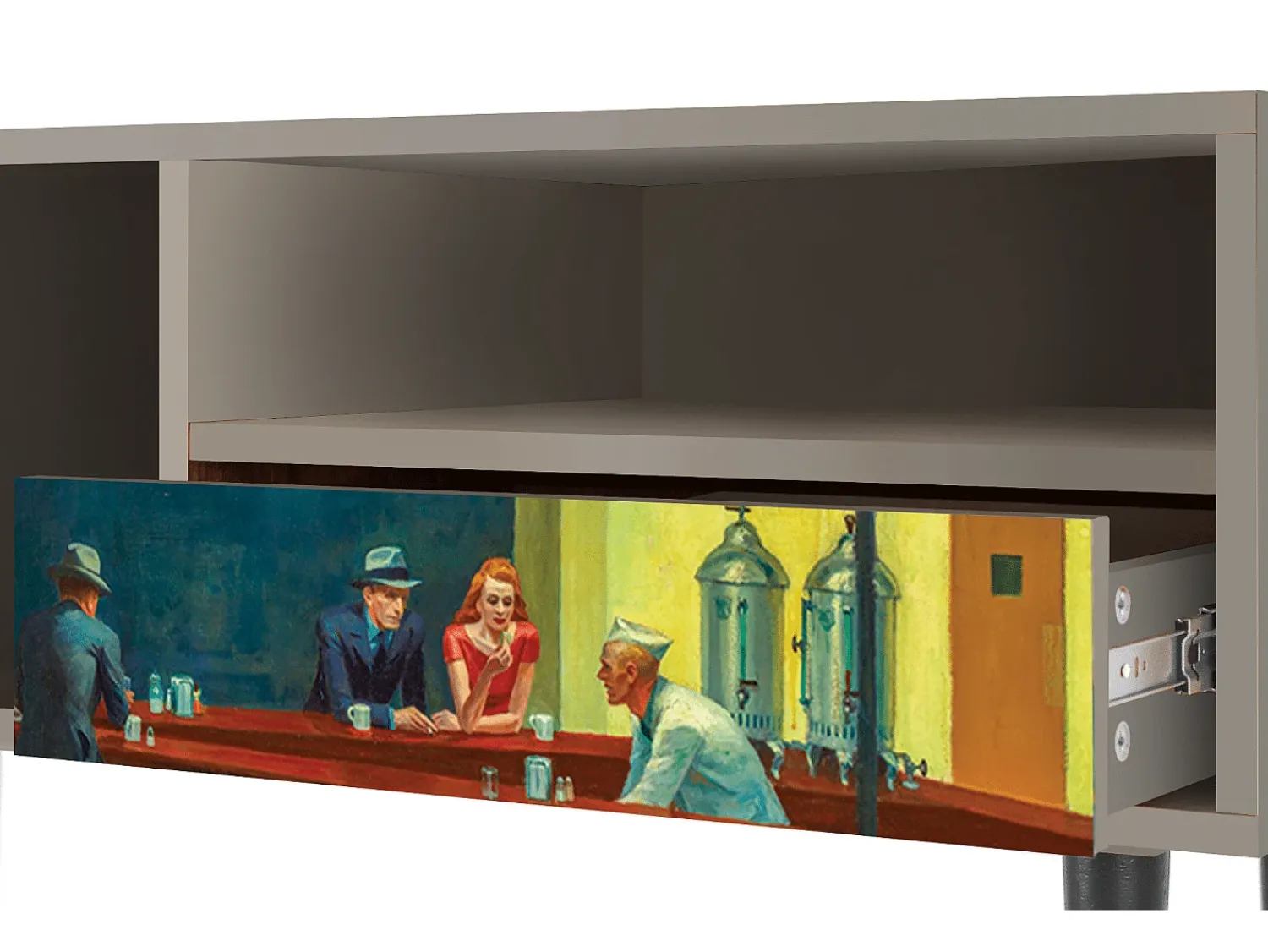 Móvel De Tv* Mueble de TV - 115х59х48 cm - T3 - Nighthawks by Hopper, Areia Bege