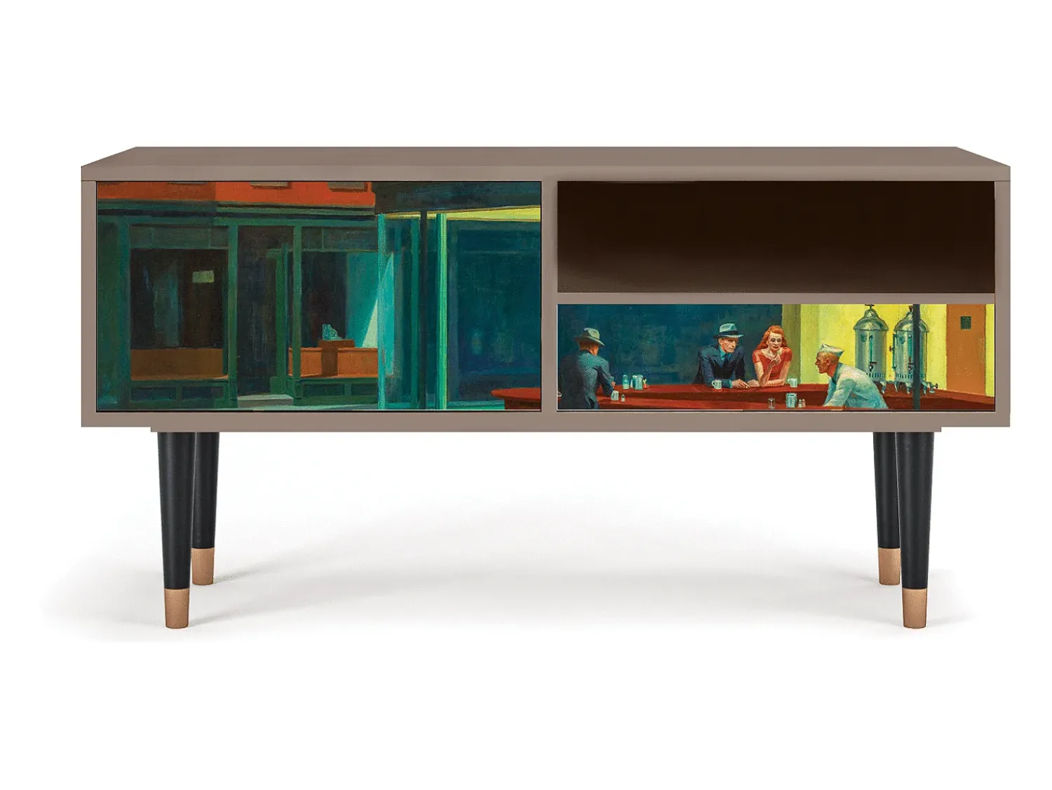 Discount Mueble de TV - 115х59х48 cm - T3 - Nighthawks by Hopper, Latte Bege