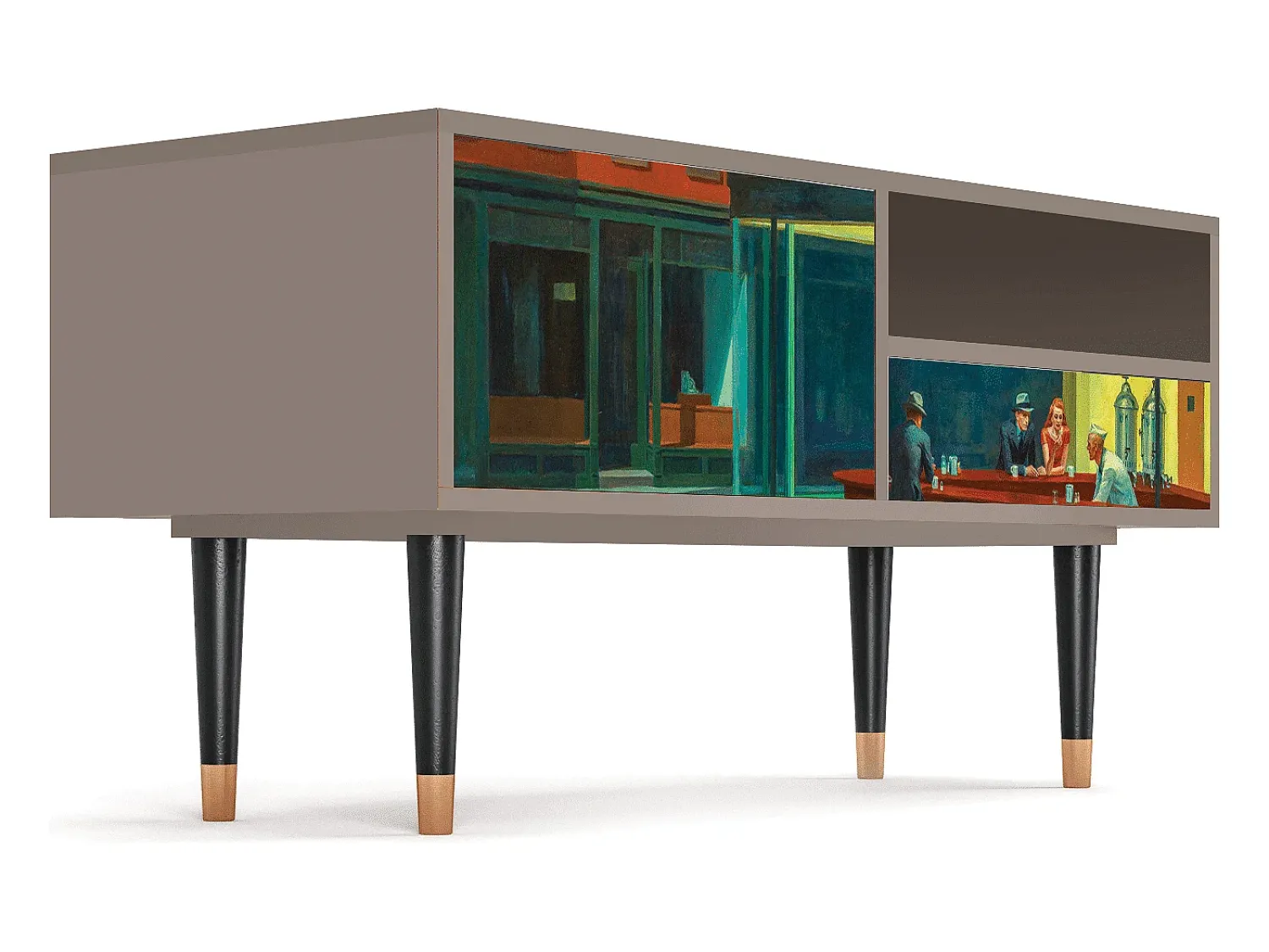 Discount Mueble de TV - 115х59х48 cm - T3 - Nighthawks by Hopper, Latte Bege