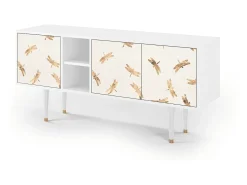 Móvel De Tv| Mueble de TV - 150х69х41 cm - T5 - Nude Dragonflies, Branco Bege