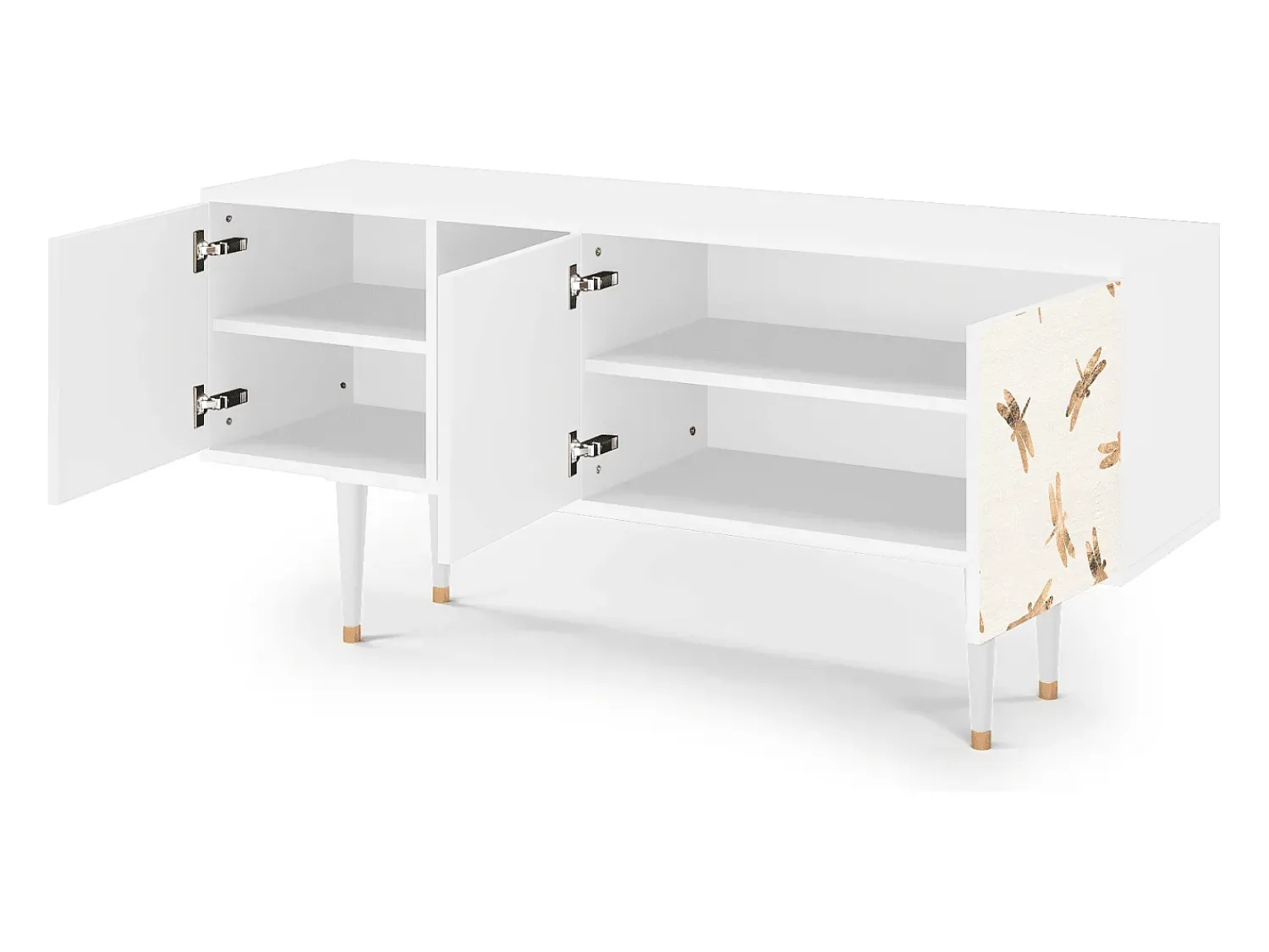 Móvel De Tv| Mueble de TV - 150х69х41 cm - T5 - Nude Dragonflies, Branco Bege