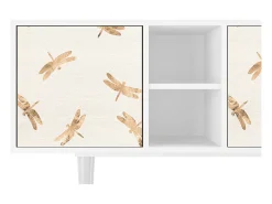 Móvel De Tv| Mueble de TV - 150х69х41 cm - T5 - Nude Dragonflies, Branco Bege