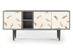 Mueble de TV - 150х69х41 cm - T5 - Nude Dragonflies, Cinza^ Móvel De Tv