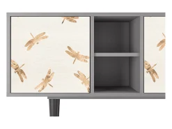 Mueble de TV - 150х69х41 cm - T5 - Nude Dragonflies, Cinza^ Móvel De Tv