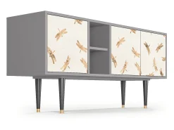 Mueble de TV - 150х69х41 cm - T5 - Nude Dragonflies, Cinza^ Móvel De Tv