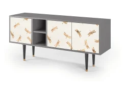 Mueble de TV - 150х69х41 cm - T5 - Nude Dragonflies, Cinza^ Móvel De Tv