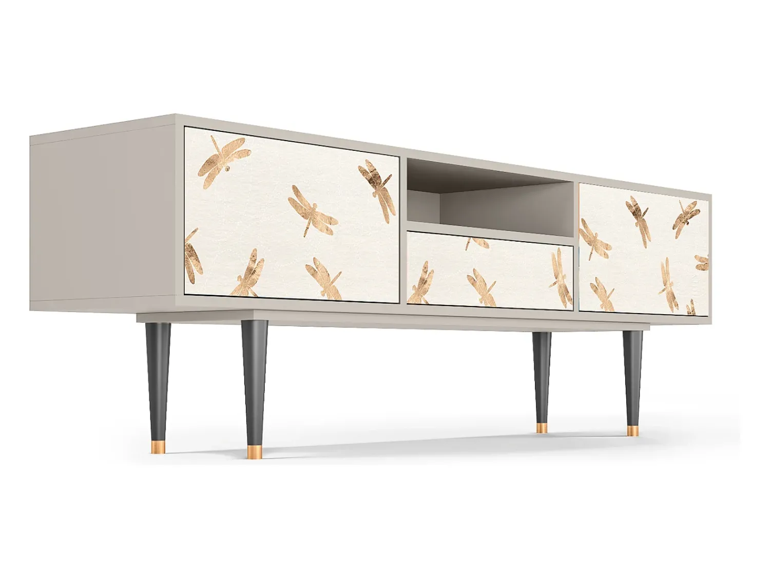 Mueble de TV - 170х59х41 cm - T6 - Nude Dragonflies, Areia^ Móvel De Tv