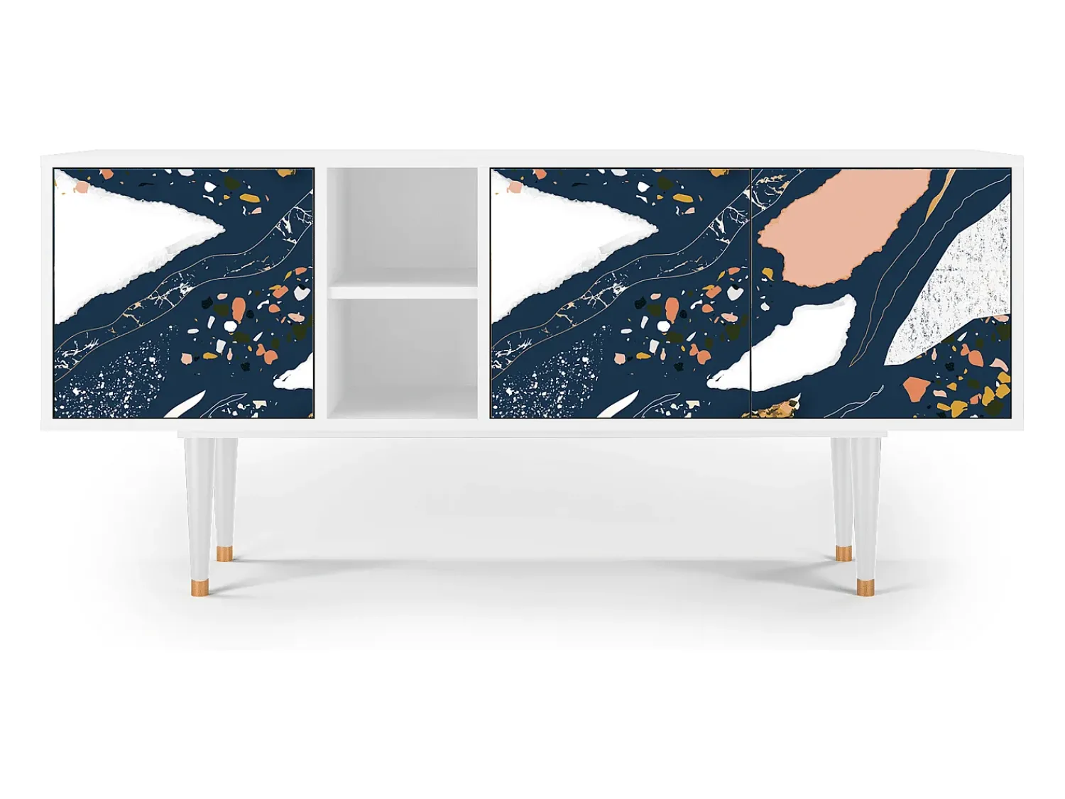 Móvel De Tv* Mueble de TV - 150х69х41 cm - T5 - Nude Iceberg, Branco Bege