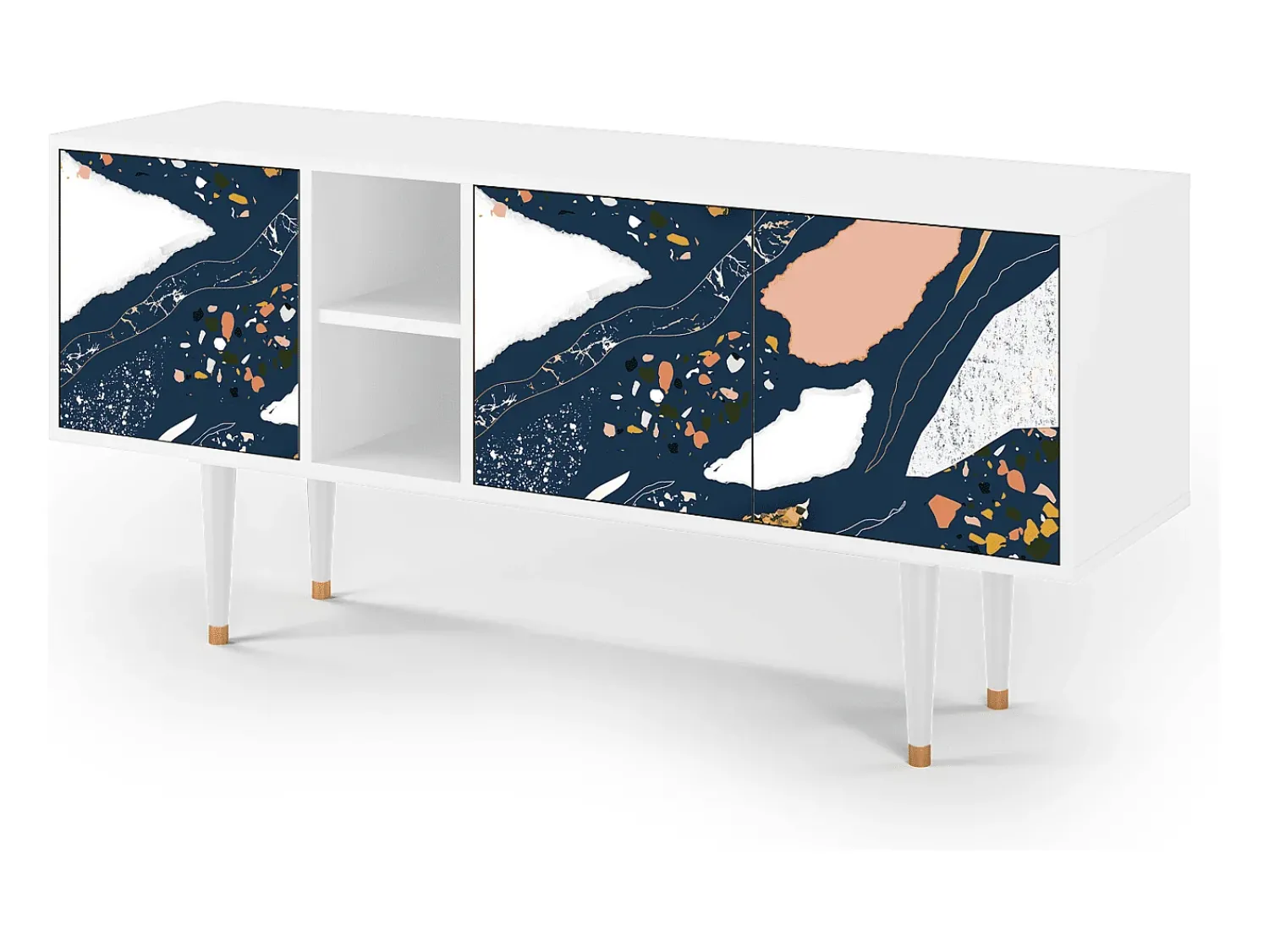 Móvel De Tv* Mueble de TV - 150х69х41 cm - T5 - Nude Iceberg, Branco Bege