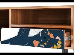 Online Mueble de TV - 115х59х48 cm - T3 - Nude Iceberg, Nogueira Castanho