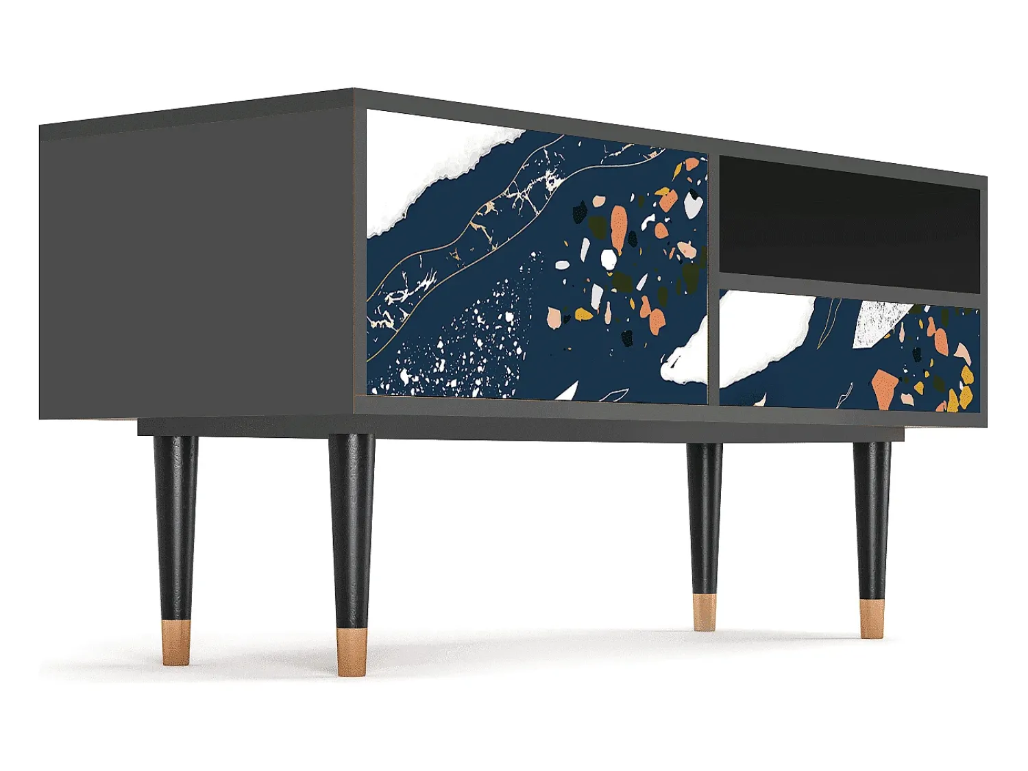 Mueble de TV - 115х59х48 cm - T3 - Nude Iceberg, Antracite^ Móvel De Tv
