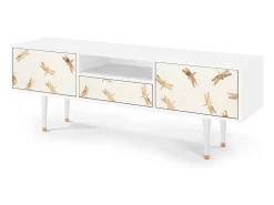 Mueble de TV - 170х59х41 cm - T6 - Nude Dragonflies, Branco^ Móvel De Tv