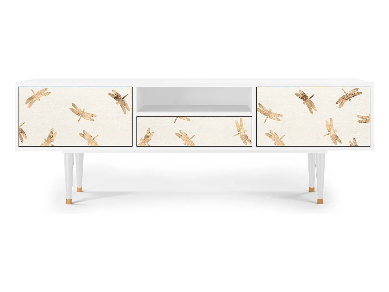Mueble de TV - 170х59х41 cm - T6 - Nude Dragonflies, Branco^ Móvel De Tv