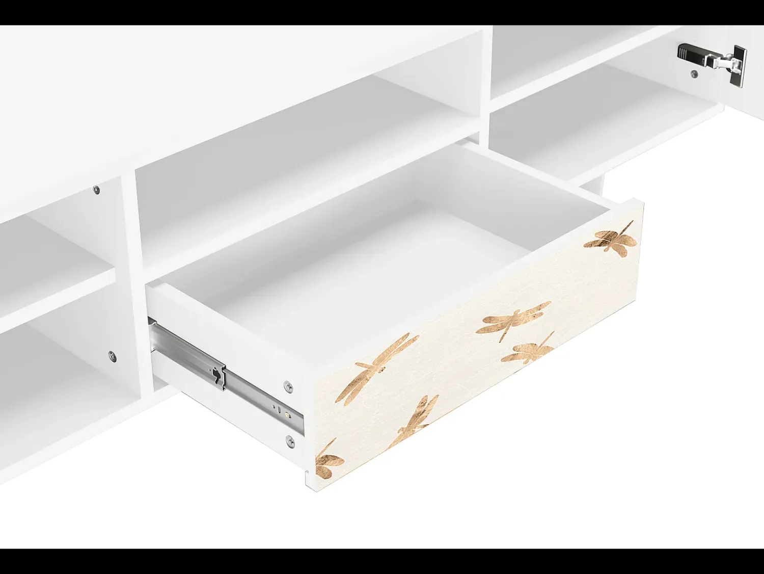 Mueble de TV - 170х59х41 cm - T6 - Nude Dragonflies, Branco^ Móvel De Tv