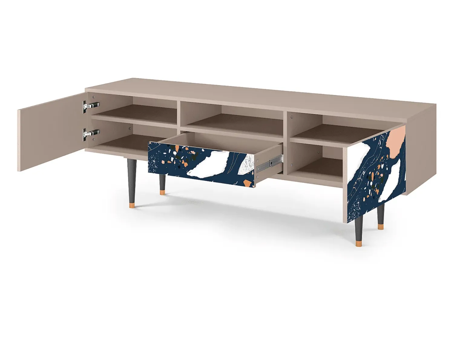 Mueble de TV - 170х59х41 cm - T6 - Nude Iceberg, Latte Bege