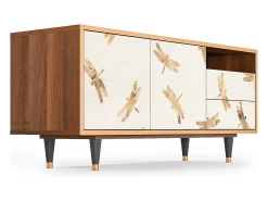 Sale Mueble de TV - 125х56х41 cm - T7 - Nude Dragonflies, Nogueira Castanho