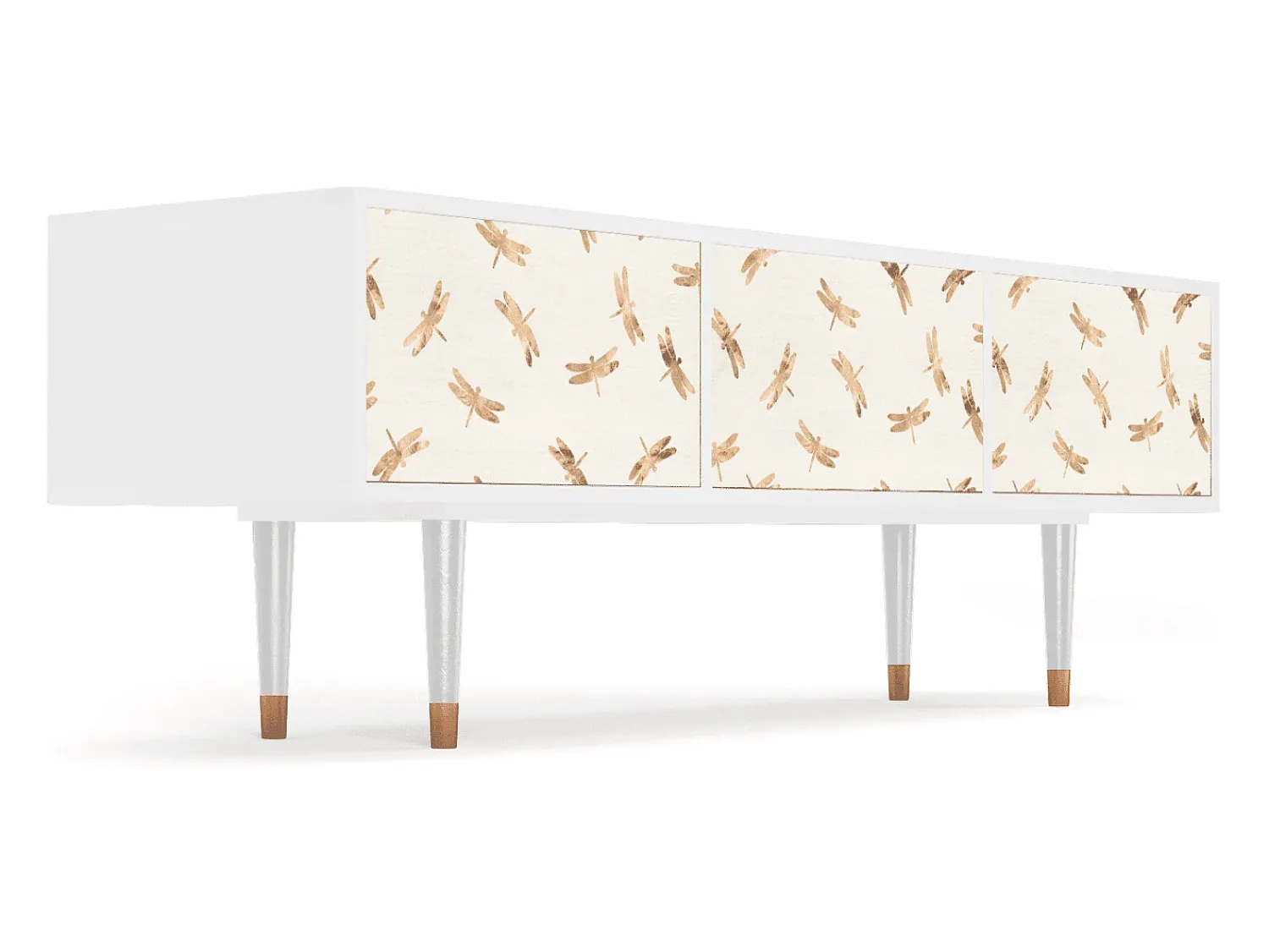 Móvel De Tv* Mueble de TV - 170х59х48 cm - T4 - Nude Dragonflies, Branco Bege