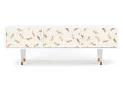 Móvel De Tv* Mueble de TV - 170х59х48 cm - T4 - Nude Dragonflies, Branco Bege