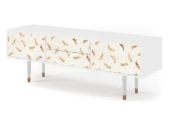Móvel De Tv* Mueble de TV - 170х59х48 cm - T4 - Nude Dragonflies, Branco Bege