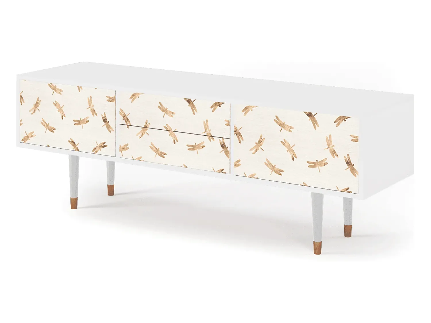 Móvel De Tv* Mueble de TV - 170х59х48 cm - T4 - Nude Dragonflies, Branco Bege