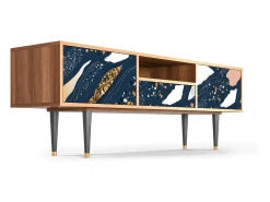 Móvel De Tv| Mueble de TV - 170х59х41 cm - T6 - Nude Iceberg, Nogueira Castanho