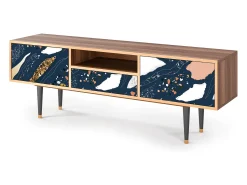 Móvel De Tv| Mueble de TV - 170х59х41 cm - T6 - Nude Iceberg, Nogueira Castanho