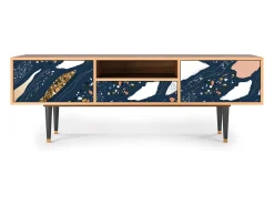 Móvel De Tv| Mueble de TV - 170х59х41 cm - T6 - Nude Iceberg, Nogueira Castanho