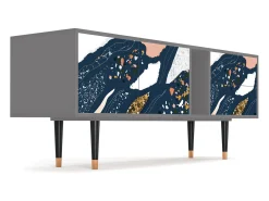 Móvel De Tv| Mueble de TV - 170х69х48 cm - T1 - Nude Iceberg, Cinza Cinzento