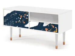Discount Mueble de TV - 115х59х48 cm - T3 - Nude Iceberg, Branco Bege