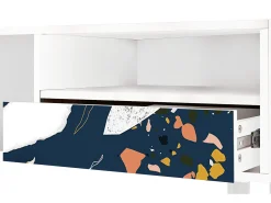 Discount Mueble de TV - 115х59х48 cm - T3 - Nude Iceberg, Branco Bege