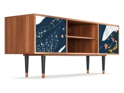 Móvel De Tv| Mueble de TV - 170х69х48 cm - T2 - Nude Iceberg, Nogueira Castanho