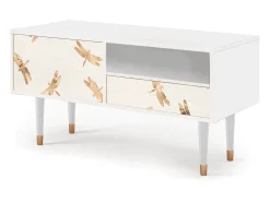 Mueble de TV - 115х59х48 cm - T3 - Nude Dragonflies, Branco Bege