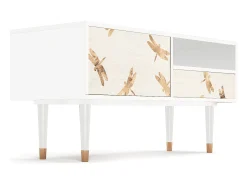 Mueble de TV - 115х59х48 cm - T3 - Nude Dragonflies, Branco Bege