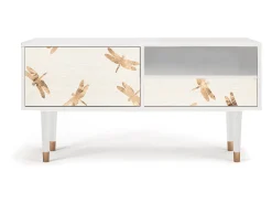 Mueble de TV - 115х59х48 cm - T3 - Nude Dragonflies, Branco Bege
